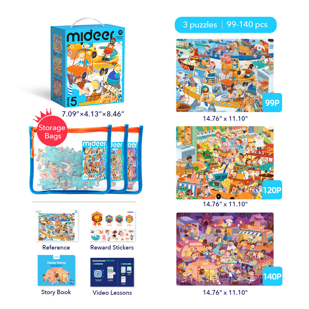 Sali di livello! Puzzle - Livello 5: Mondo delle fiabe 99P-140P