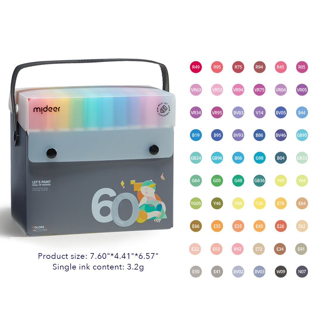 Marcador Translúcido de Doble Punta 60 Colores