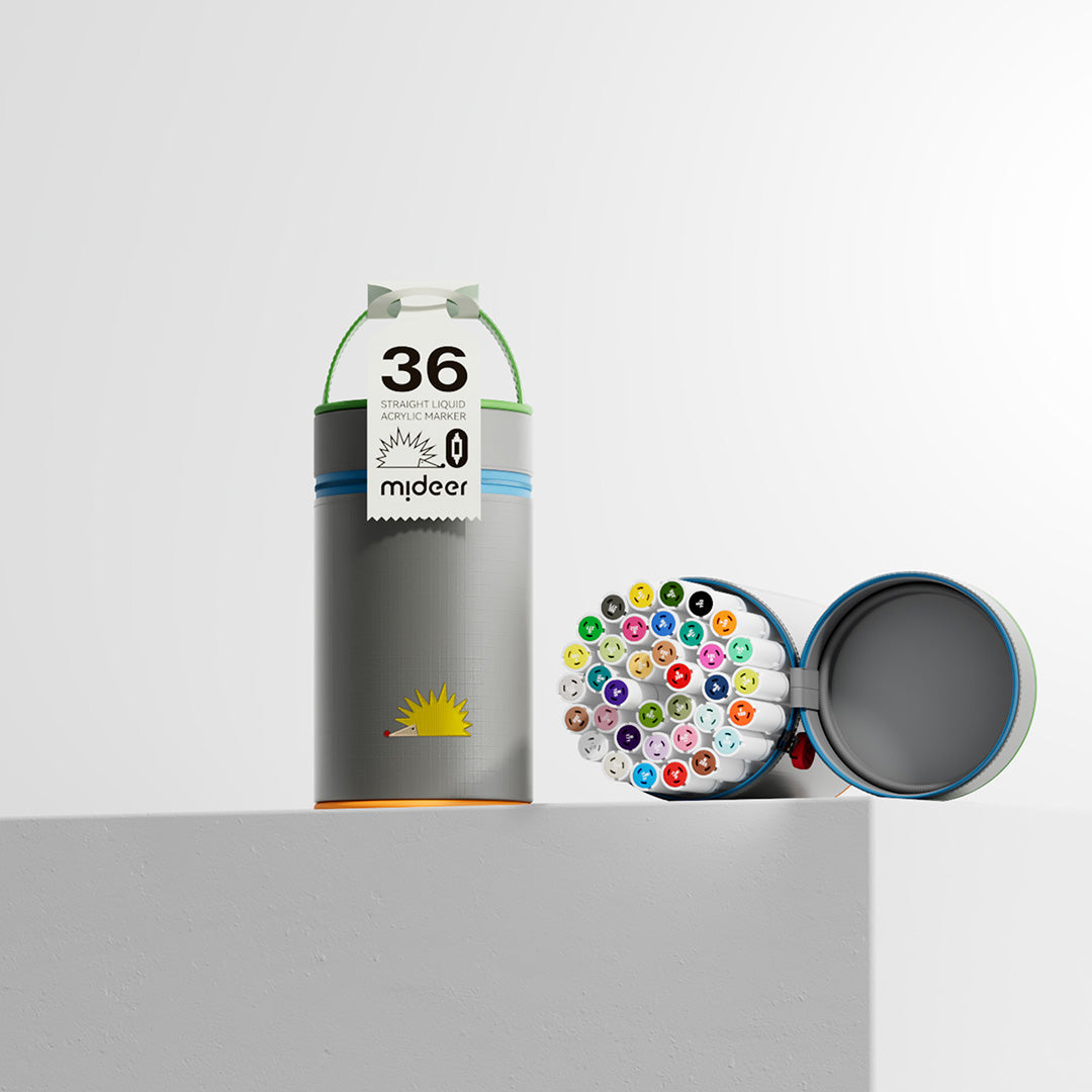 Dual-tip Straight Liquid Acrylic Marker - 36 Colors