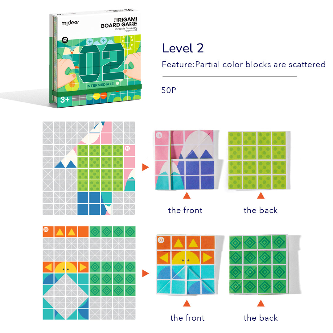 折り紙ボードゲーム 多彩な幾何学ペーパークラフト: 上級