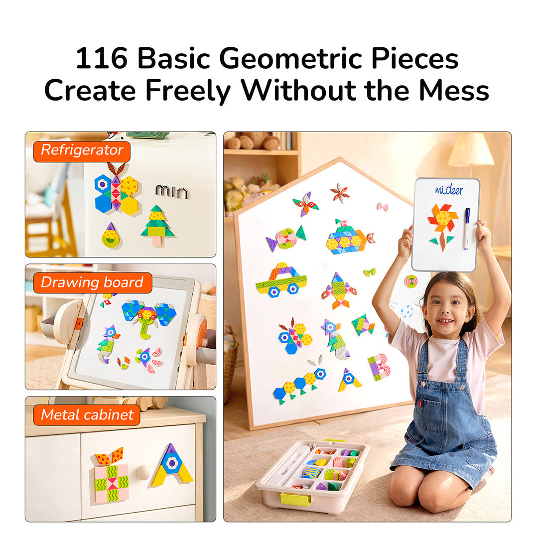Magnetic Art Geometry Building Blocks-116pcs – mideerart