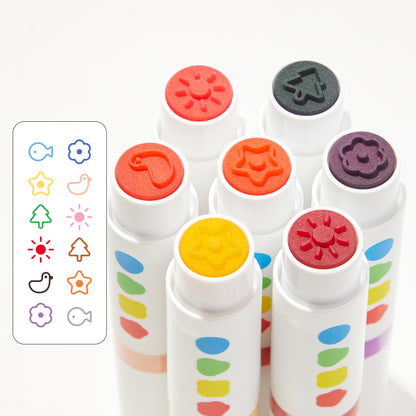 Round-Tip Stamper Washable Marker 6 Colors