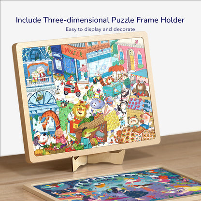 Puzzle in legno: Famiglia dei Dinosauri 48P