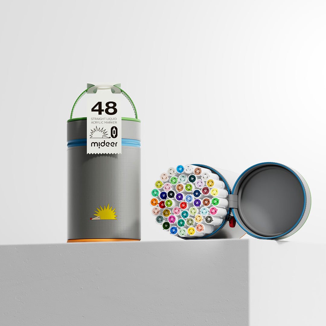 Dual-tip Straight Liquid Acrylic Marker - 48 Colors