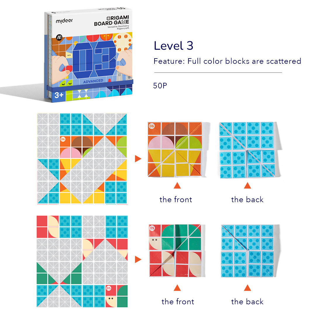 折り紙ボードゲーム 多彩な幾何学ペーパークラフト: 初級