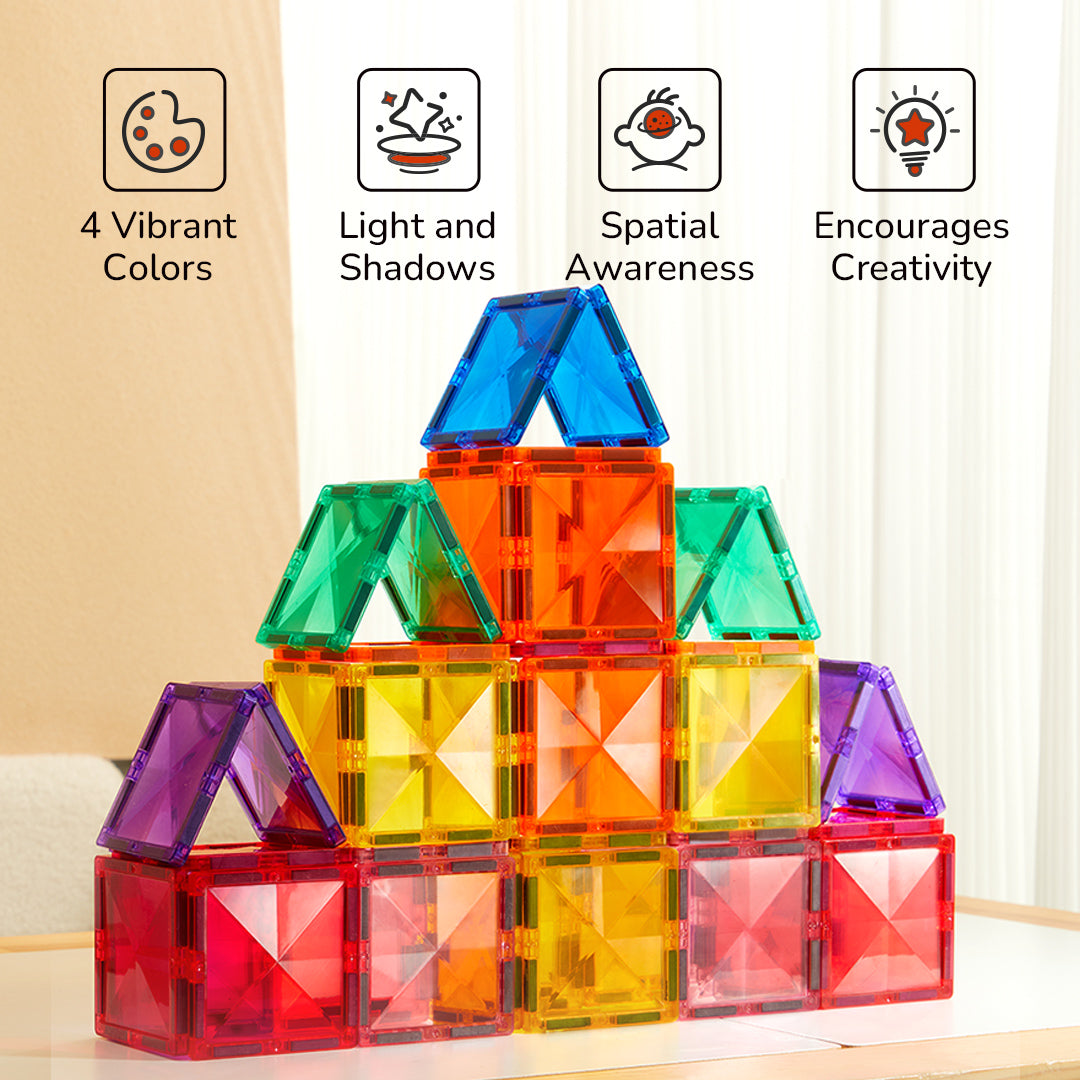Colorful Magnetic Tiles Cool Color 20P