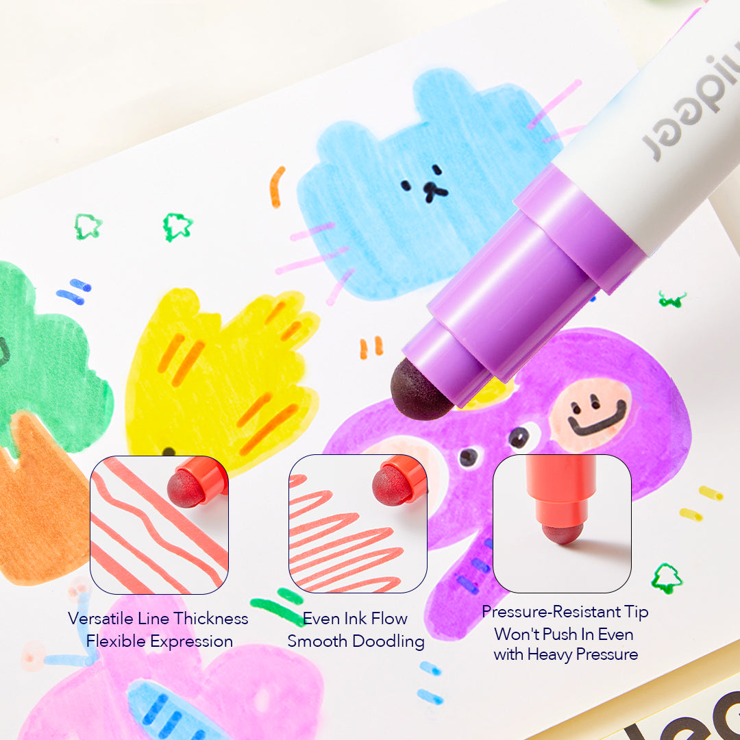 Round-Tip Stamper Washable Marker 6 Colors
