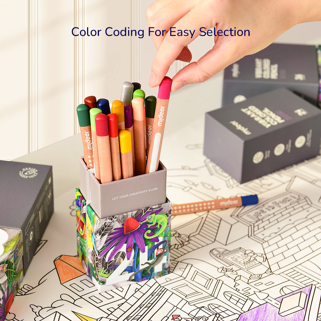Vibrant Colored Pencil 24 Colors