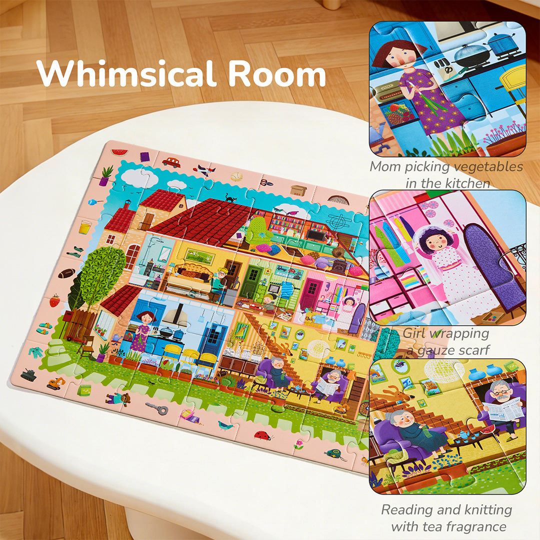 Build &amp; Seek Puzzle - Whimsical Room 42PCS