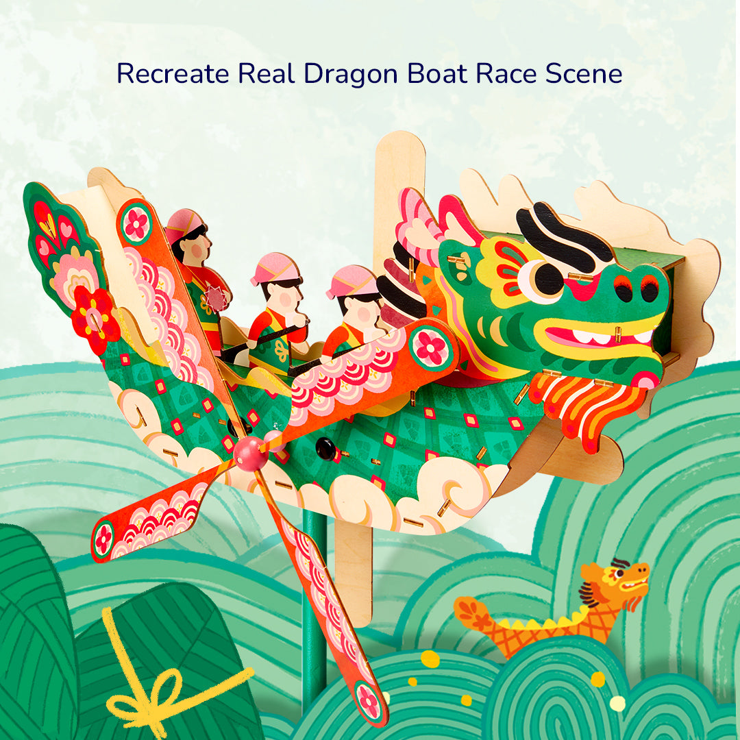 Dragon Boat Festival Craft Kit: Wind-Powered Dragon Boat