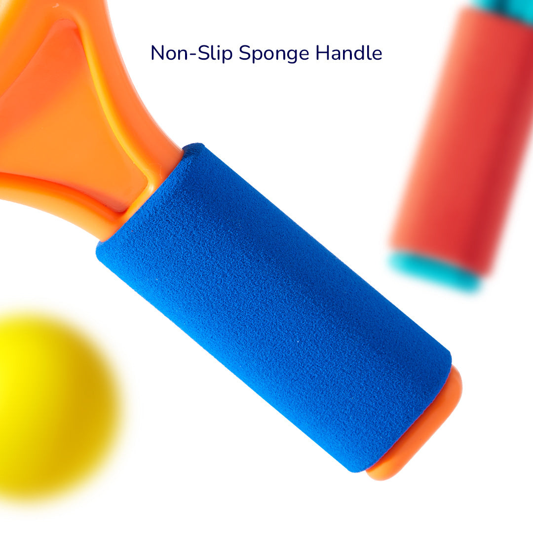Kids 2-in-1 Racket Non-Slip Sponge Handle Detail - Ideal