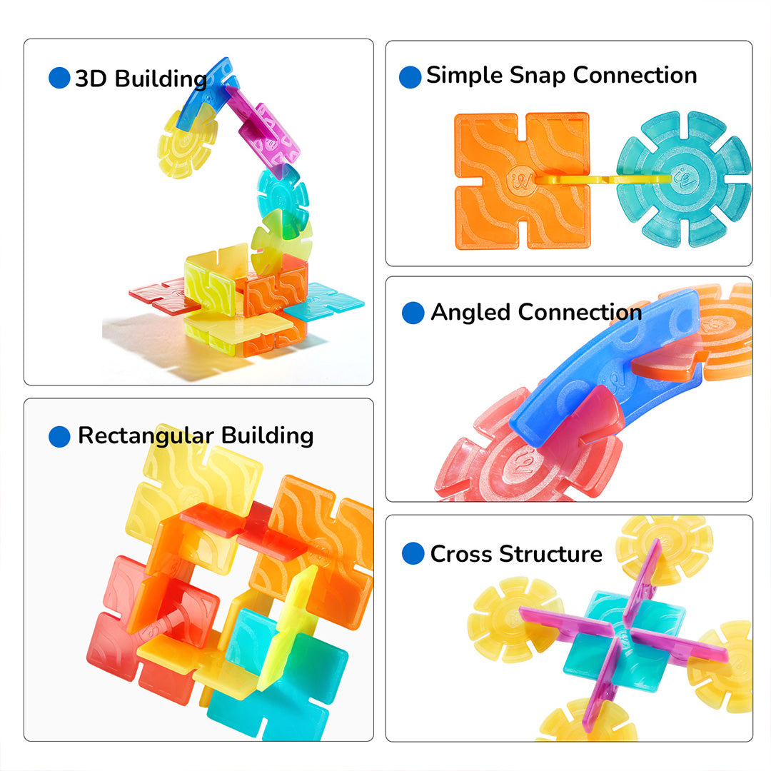Translucent Color Snowflake Blocks-150pcs