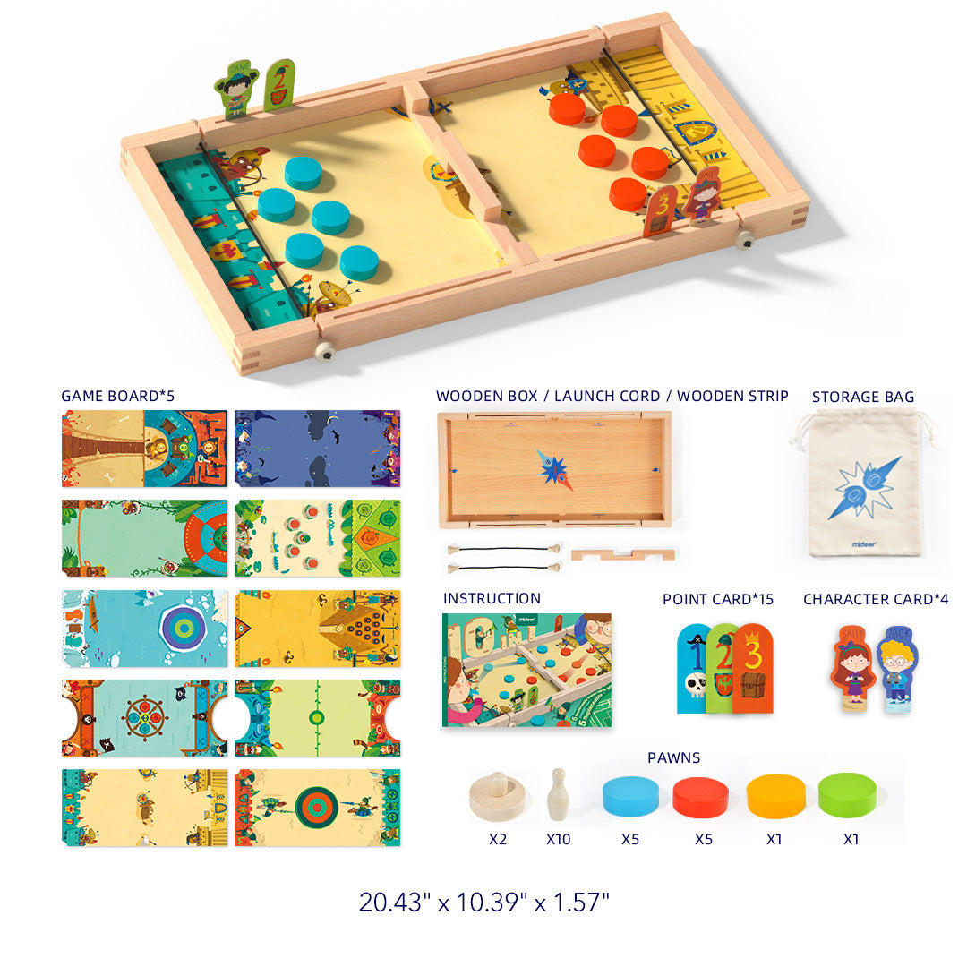 10-In-1 Carrom Board Game set with colorful game boards and accessories for children&