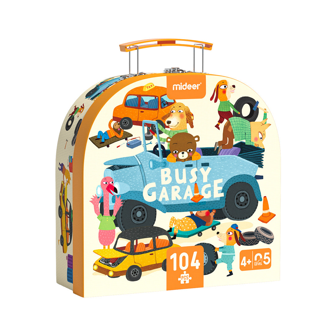Portable Puzzle Box: Busy Garage 104P