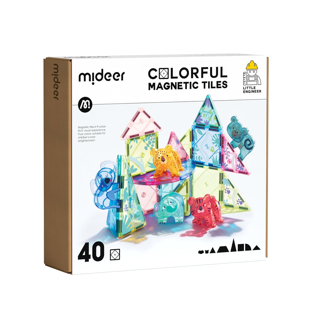 Colorful Magnetic Tiles: Wonderful Forest 40P